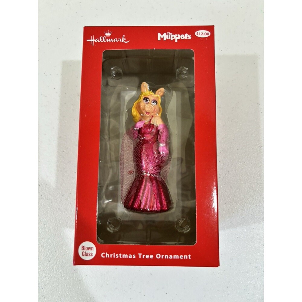 Hallmark NEW Disney Miss Piggy Muppets Blown Glass Christmas Tree Ornament